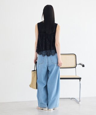 earth music&ecology タックバルーンデニム Light Indigo