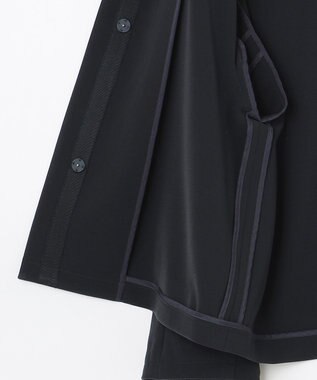 #Newans 【セレモニーにも】＜亀恭子さんコラボ＞コクーンフォルムノーカラージャケット ネイビー系