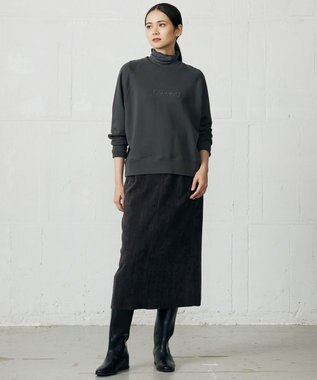 自由区 L 【17号サイズまで展開・SHIHOさん着用】ソフトコーデュロイ スカート ブラック