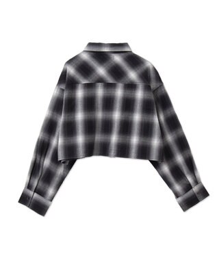 WEGO オンブレチェックショートシャツ ブラックチェック1