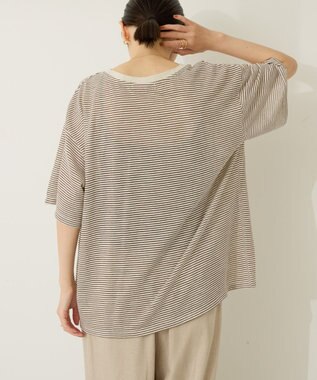 AMERICAN HOLIC 【2点セット】レイヤードボーダーＴワンピース Brown