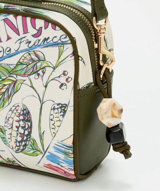 TOPKAPI 【TREASURE TOPKAPI】マイルドサテン スカーフ柄 ショルダーバッグ カーキ