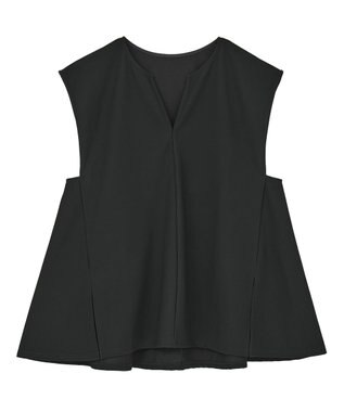 Green Parks リップルフレアベスト Black