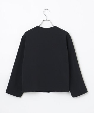 #Newans 【セレモニーにも】＜亀恭子さんコラボ＞コクーンフォルムノーカラージャケット ネイビー系