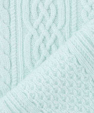 23区 S 【洗える】カシミヤブレンド ケーブルニットカーディガン ライトグリーン系