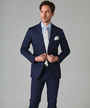 GOTAIRIKU 春夏向け【形態安定】SUMMERPREMIUMPLEATS_スモールワイドカラー 長袖ドレスシャツ（ストライプ/チェック） サックスブルー系1