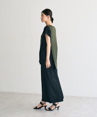 YECCA VECCA メッシュ編みレイヤードニット Green