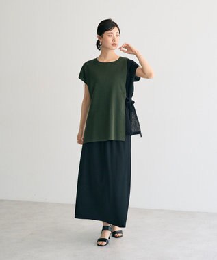 YECCA VECCA メッシュ編みレイヤードニット Green