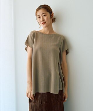 YECCA VECCA メッシュ編みレイヤードニット Green