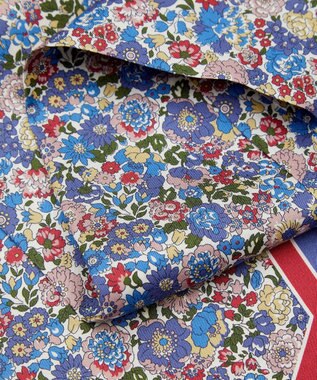 LIBERTY. ネル・アニー アンド メイ 15X100 リボン シルクスカーフ ブルー