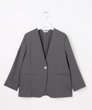 J.PRESS LADIES 【セットアップ対応】ファンマートロストレッチ ノーカラー ジャケット