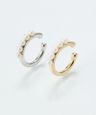 Phoebe 【金属アレルギー対応】パールフローイヤーカフ　シルバー/ニッケルフリー シルバー