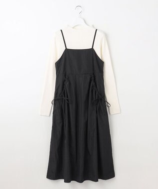 Feroux 【洗える】ニットセット キャミソールワンピース ブラック系