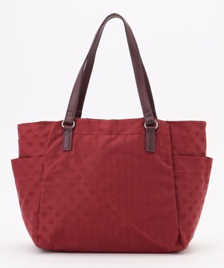 Y'SACCS ドットジャガードポーチ付きトートバッグ ワイン