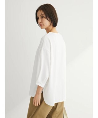 Green Parks ＢＰスキッパー七分袖カットプルオーバー Off White