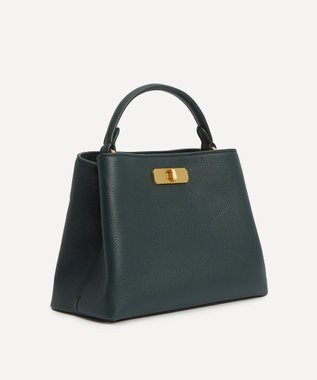 LIBERTY. アイフィス レザー ミニ トップハンドルバッグ ダークグリーン