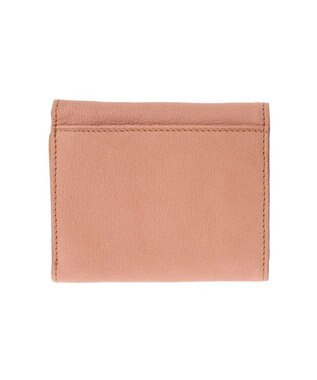 genten 【新型】フレスコ 三つ折り財布 ピーチベージュ