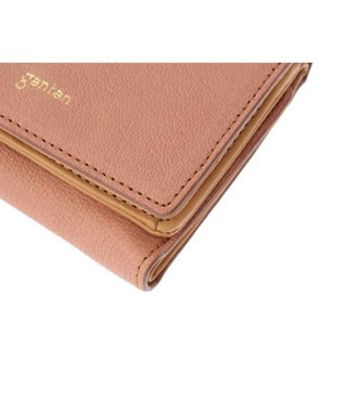 genten 【新型】フレスコ 三つ折り財布 ピーチベージュ