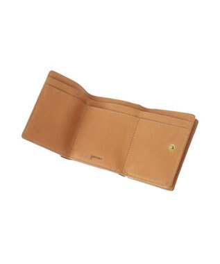 genten 【新型】フレスコ 三つ折り財布 ピーチベージュ