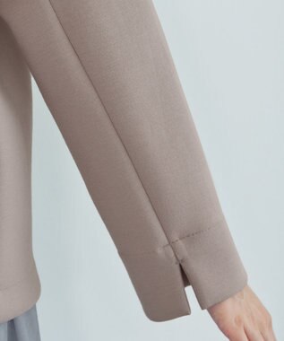 Tiaclasse ダイバー素材ノーカラージャケット グレージュ