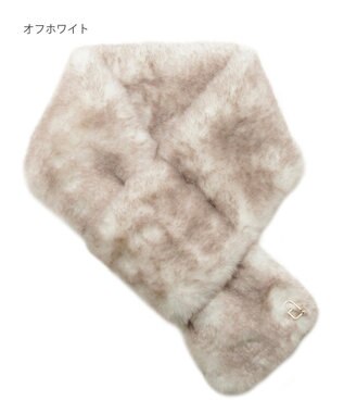 MOONBAT 【WEB限定】FURLA スノートップ チャーム付きフェイクファーマフラー オフホワイト