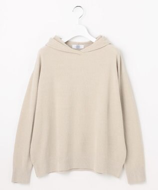 J.PRESS LADIES CHENILLE フーデッド ニット ベージュ系