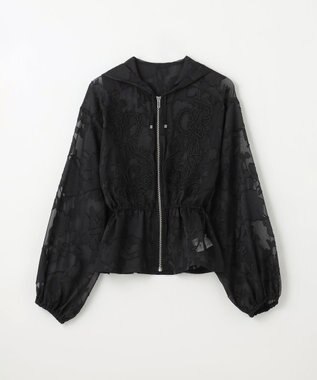 GRACE CONTINENTAL ジャガード刺繍ブルゾン ブラック