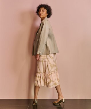 GRACE CONTINENTAL ラムレザーＰコート グレー