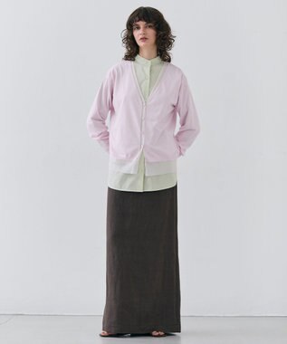 BEIGE， 【Oggi 5月号掲載】CRINUM / Iラインリネンマキシスカート Dark Brown