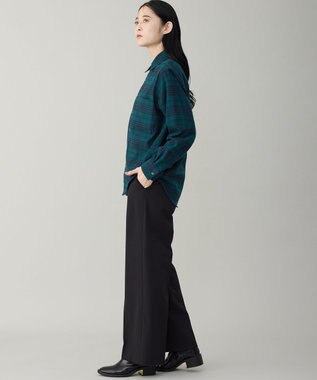 UNFILO MENS 【男女兼用】クリーンチェック ネルシャツ グリーンチェック