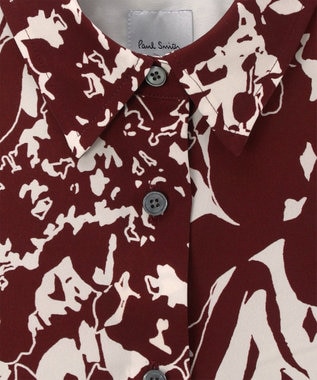 Paul Smith Avant Garden 半袖ブラウス ダークレッド