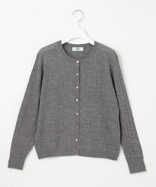 J.PRESS LADIES 【洗える】KNIT BASIC ミドル カーディガン ライトグレー系