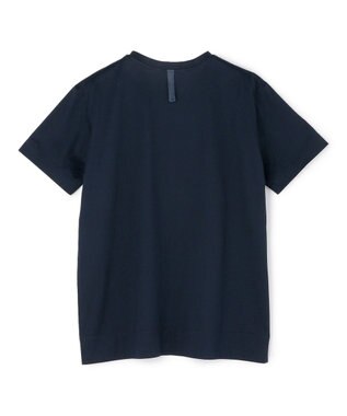 BEIGE， TORENIA / レザーポケットコットンクルーネックTシャツ Navy×Camel