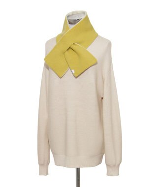 MOONBAT MACKINTOSH PHILOSOPHY(マッキントッシュ フィロソフィー）【ギフトBOX付】ウール100％ リバーシブル ニット マフラー ユニセックス 日本製 レモンイエロー