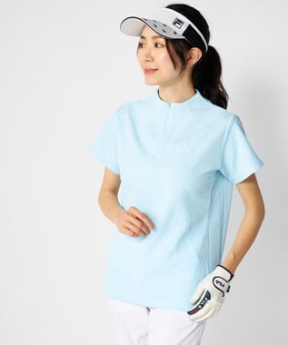 FILA GOLF／marie claire 【FILA GOLF】 チェッカーフラッグ柄エンボス半袖シャツ