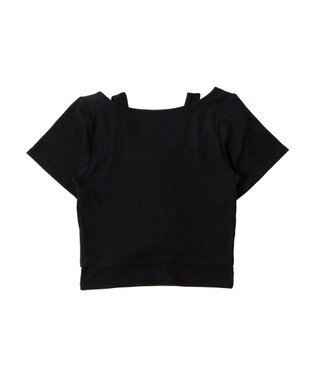 WEGO レイヤードレースアップトップス ブラック