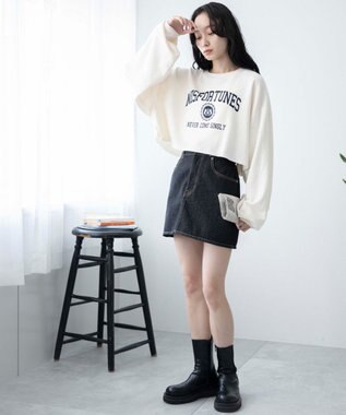 WEGO ヴィンテージライクショートスウェット ホワイトその他