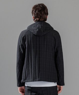 JOSEPH HOMME グレンチェックジャガードストレッチ  フ―ディーブルゾン ブラック系