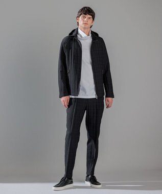 JOSEPH HOMME グレンチェックジャガードストレッチ  フ―ディーブルゾン ブラック系