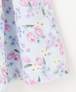 ANY KIDS オン・オフショルダー チューリップ ワンピース サックスブルー系