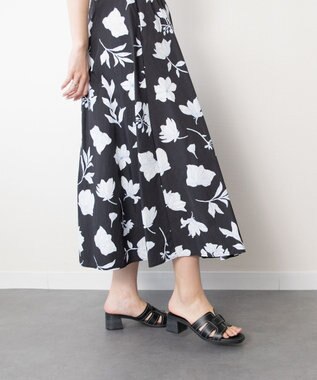 INTER-CHAUSSURES 【Oh my Sandals】チャンキーヒールレザーサンダル ブラック