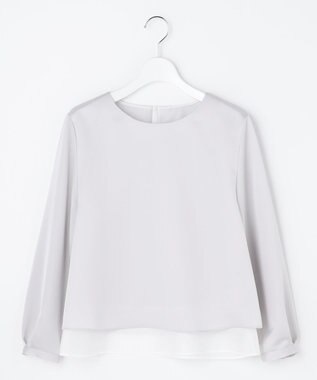 J.PRESS LADIES L ハンマーサテン カットソー ライトグレー系