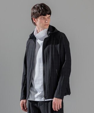 JOSEPH HOMME グレンチェックジャガードストレッチ  フ―ディーブルゾン ブラック系