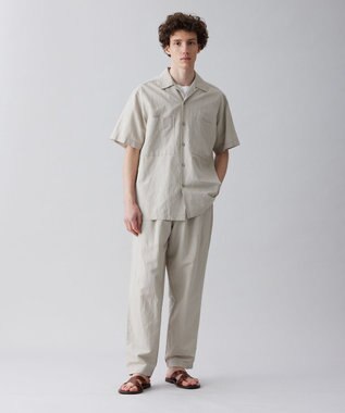 UNFILO MENS ライトリネン オープンカラーシャツ [23年春夏商品] グレージュ