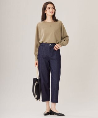 自由区 S 【洗える】ラメシアー トップス ベージュ