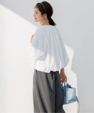 組曲 【洗える】サッカーストレッチ ブルゾン アイボリー系