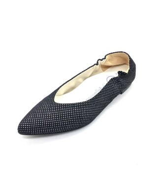 nouvelleRobe Oū 新色追加【本革・高反発】Pointed-plain ポインテッドトゥ Vカットパンプス ブラックドット