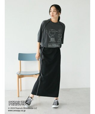CRAFT STANDARD BOUTIQUE 【ユニセックス】PEANUTS/スヌーピー 切り替えTシャツ Charcoal Gray