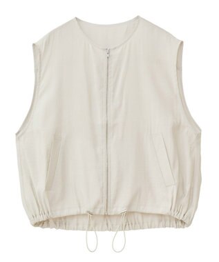Green Parks シアーZIPベスト Ecru