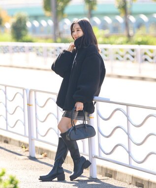 earth music&ecology ボアルーズブルゾン ブラック